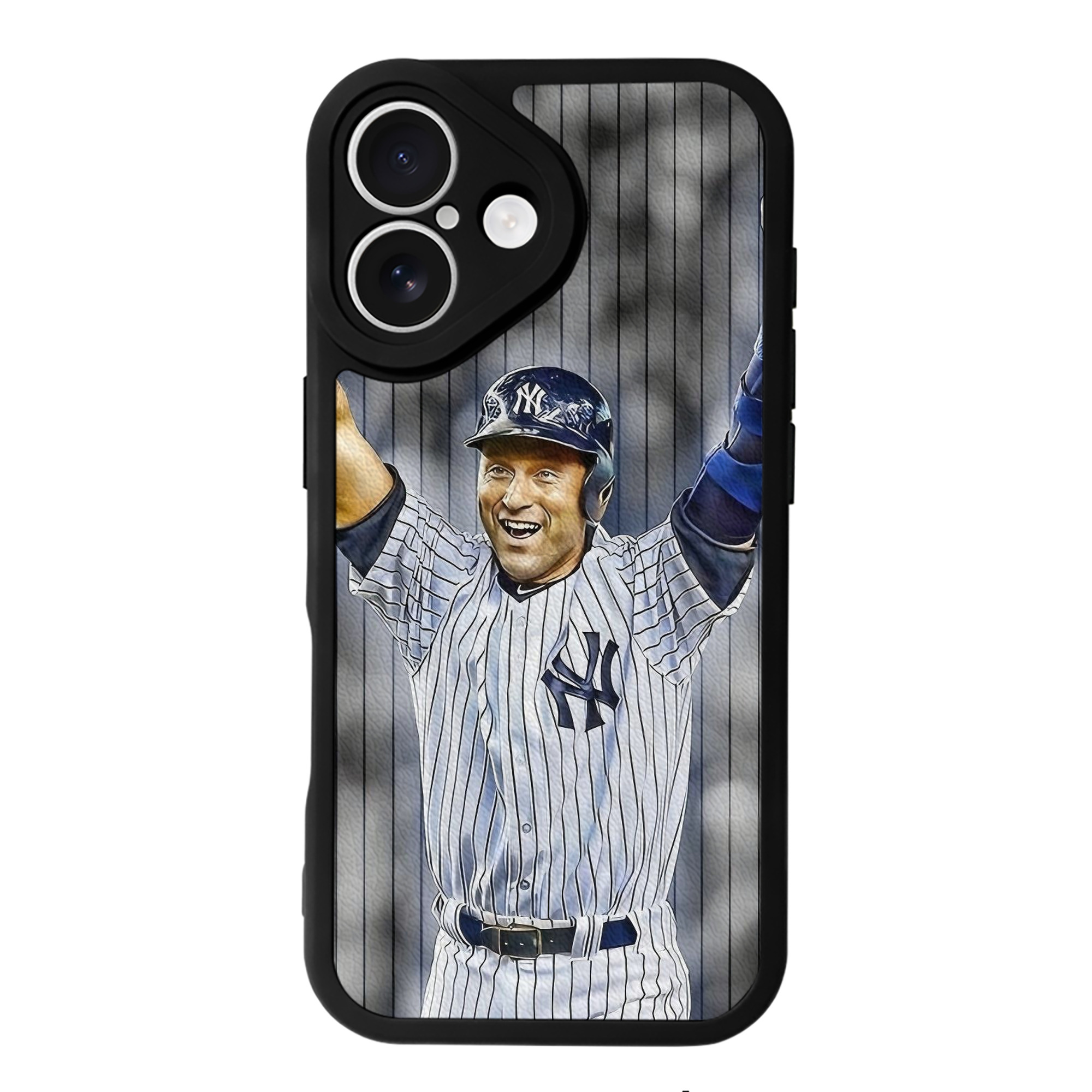 Derek Jeter 96 IPhone 16 Silicone Leather Case – UV Print, Lambskin Texture – Perfect Fit, Wireless Charging Compatible, Scratch Resistant, Precise Cutouts – Stylish Protection For IPhone 16